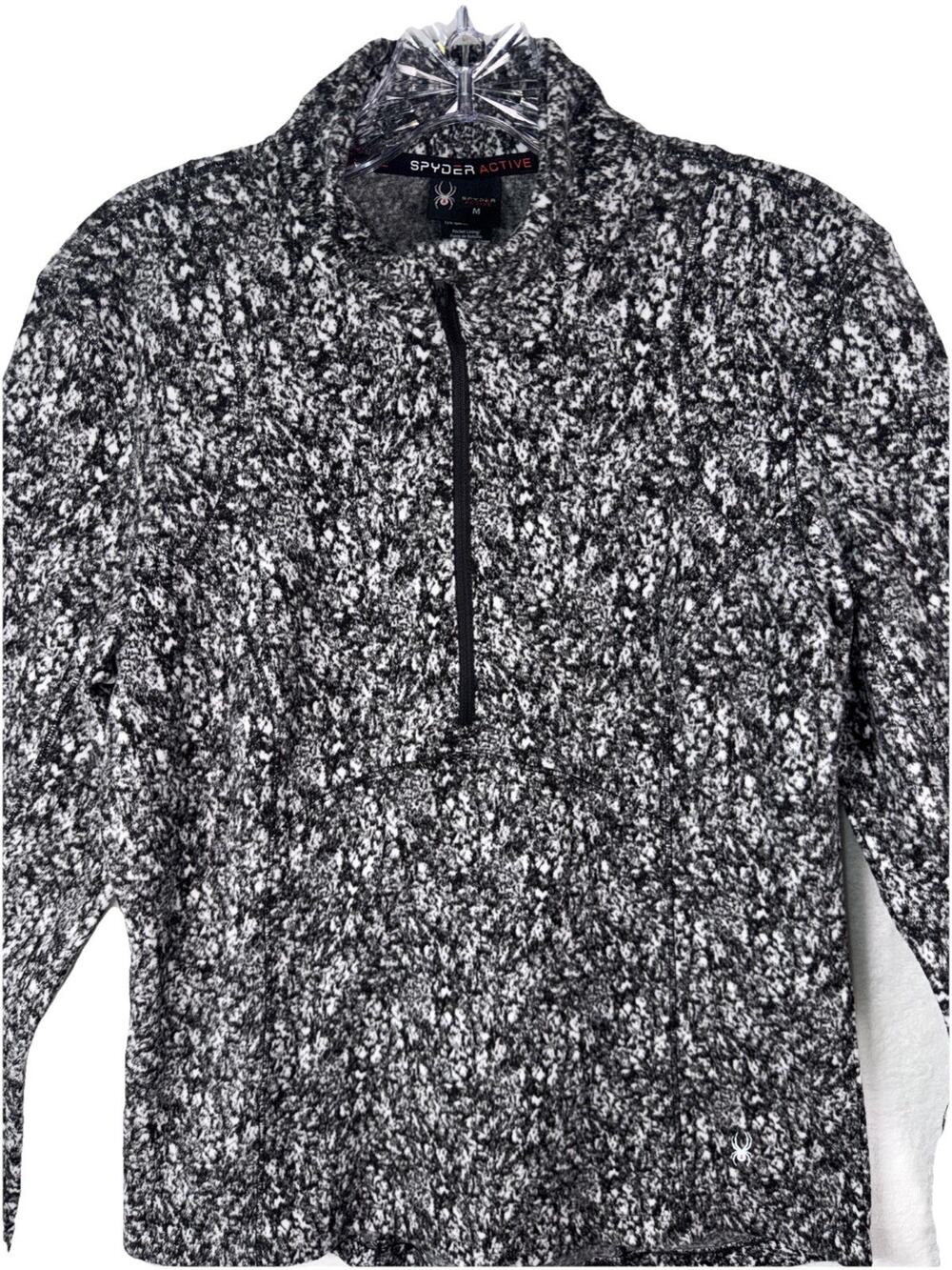 Spyder Ladies' Fleece M Camo Printed Half Zip Black White Splatter Medium Weight